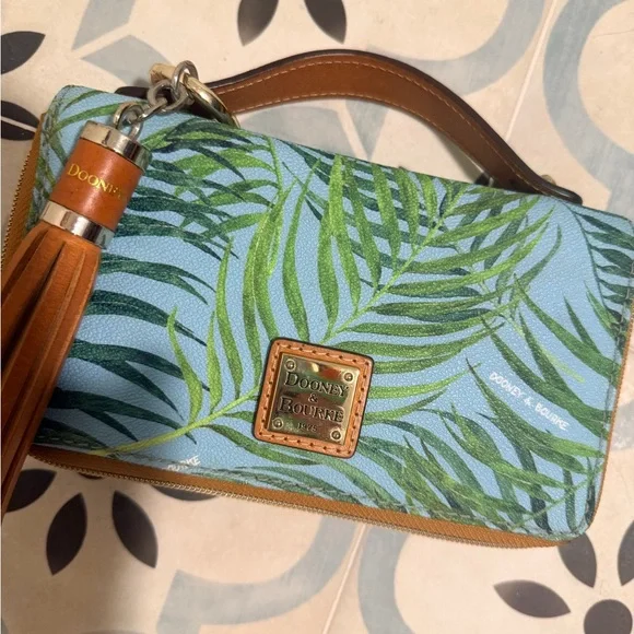 Dooney & Bourke Tropical Leaf Print Clutch - Picture 2 of 6
